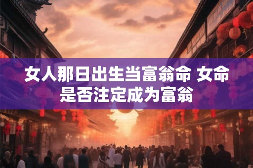 女人那日出生当富翁命 女命是否注定成为富翁