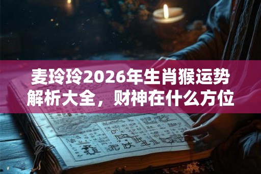 麦玲玲2026年生肖猴运势解析大全，财神在什么方位？