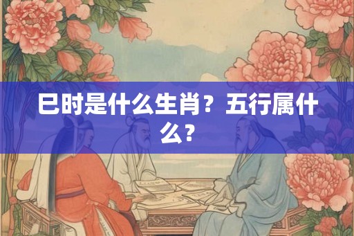 巳时是什么生肖？五行属什么？