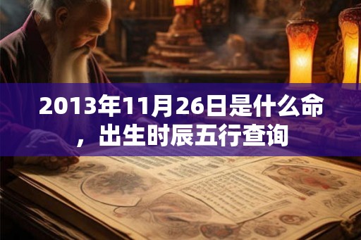 2013年11月26日是什么命，出生时辰五行查询