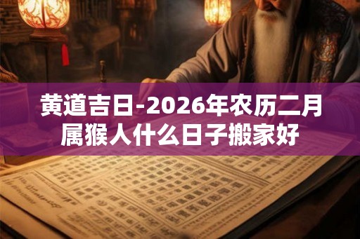 黄道吉日-2026年农历二月属猴人什么日子搬家好
