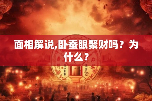 面相解说,卧蚕眼聚财吗？为什么？