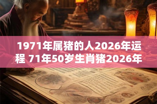 1971年属猪的人2026年运程 71年50岁生肖猪2026年运势