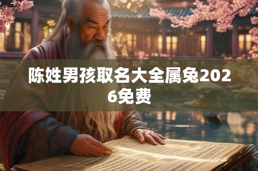 陈姓男孩取名大全属兔2026免费
