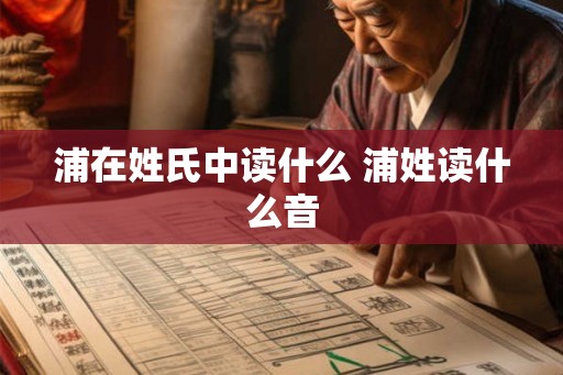 浦在姓氏中读什么 浦姓读什么音