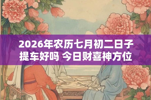2026年农历七月初二日子提车好吗 今日财喜神方位