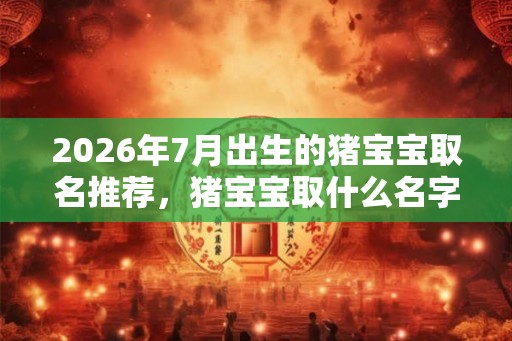 2026年7月出生的猪宝宝取名推荐，猪宝宝取什么名字好听？