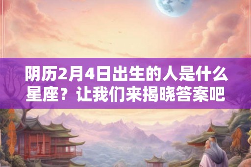 阴历2月4日出生的人是什么星座？让我们来揭晓答案吧！