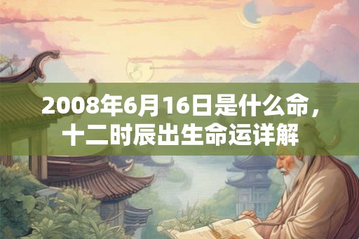 2008年6月16日是什么命,十二时辰出生命运详解 2008年6月16日是什么命,十二时辰出生命运详解