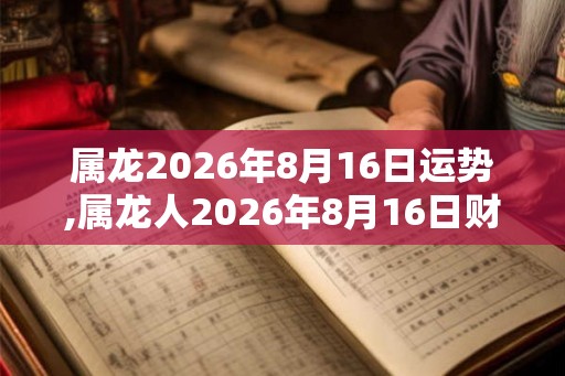 属龙2026年8月16日运势,属龙人2026年8月16日财运,生肖龙2026年8月16日运势