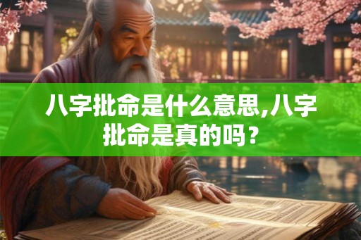 八字批命是什么意思,八字批命是真的吗？