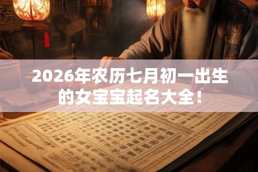 2026年农历七月初一出生的女宝宝起名大全！
