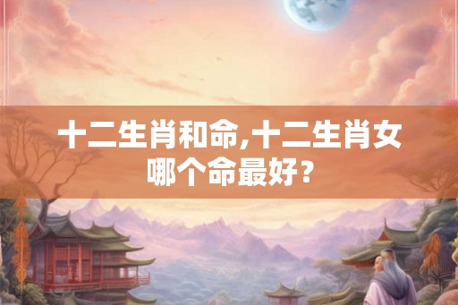 十二生肖和命,十二生肖女哪个命最好？