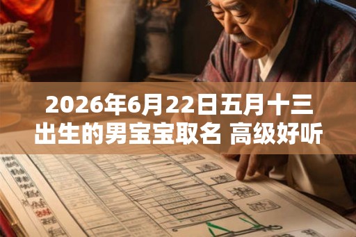 2026年6月22日五月十三出生的男宝宝取名 高级好听