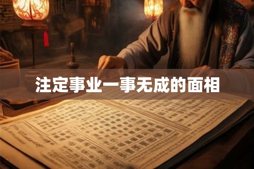 注定事业一事无成的面相