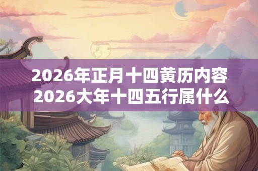 2026年正月十四黄历内容 2026大年十四五行属什么