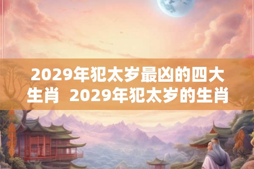 2029年犯太岁最凶的四大生肖  2029年犯太岁的生肖属相