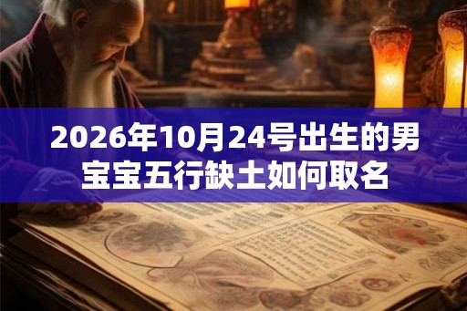 2026年10月24号出生的男宝宝五行缺土如何取名
