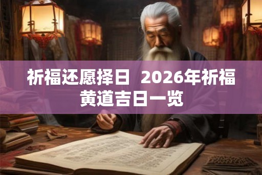祈福还愿择日 2026年祈福黄道吉日一览 祈福还愿择日 2026年祈福黄道吉日一览