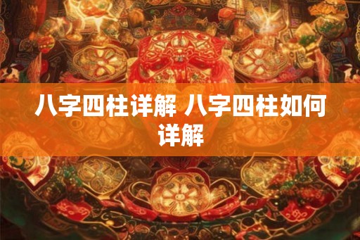 八字四柱详解 八字四柱如何详解