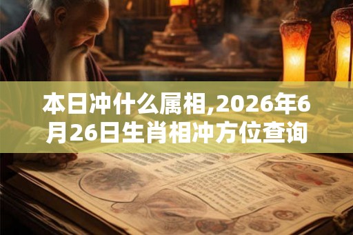 本日冲什么属相,2026年6月26日生肖相冲方位查询