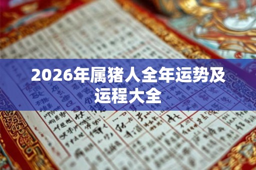 2026年属猪人全年运势及运程大全