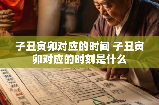 子丑寅卯对应的时间 子丑寅卯对应的时刻是什么