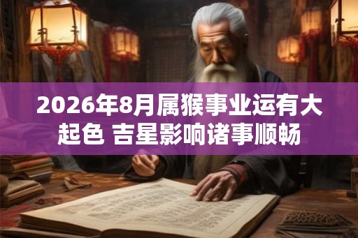 2026年8月属猴事业运有大起色 吉星影响诸事顺畅