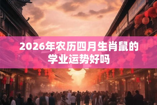 2026年农历四月生肖鼠的学业运势好吗