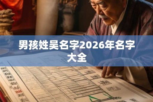男孩姓吴名字2026年名字大全