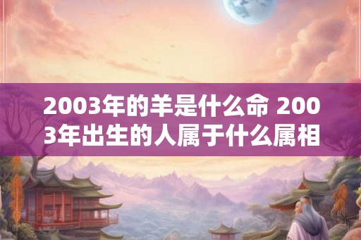 2003年的羊是什么命 2003年出生的人属于什么属相