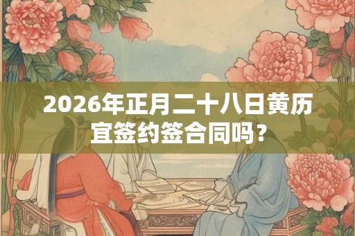 2026年正月二十八日黄历宜签约签合同吗？