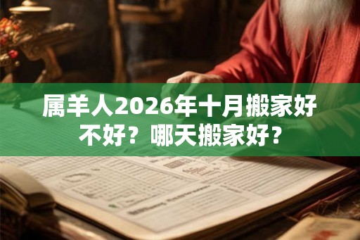 属羊人2026年十月搬家好不好？哪天搬家好？