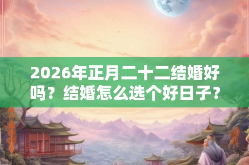 2026年正月二十二结婚好吗？结婚怎么选个好日子？