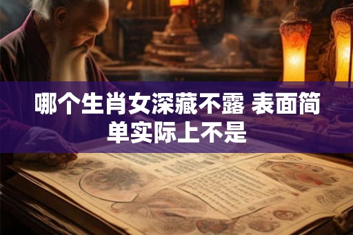 哪个生肖女深藏不露 表面简单实际上不是