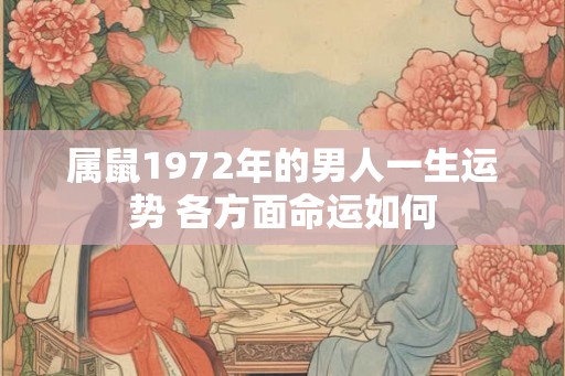 属鼠1972年的男人一生运势 各方面命运如何