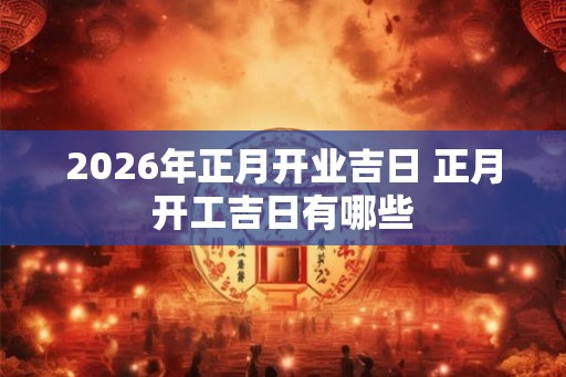 2026年正月开业吉日 正月开工吉日有哪些