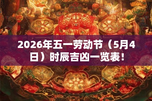 2026年五一劳动节（5月4日）时辰吉凶一览表！
