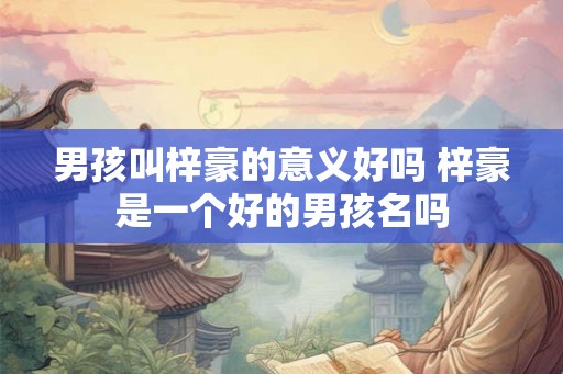 男孩叫梓豪的意义好吗 梓豪是一个好的男孩名吗 男孩叫梓豪的意义好吗 梓豪是一个好的男孩名吗
