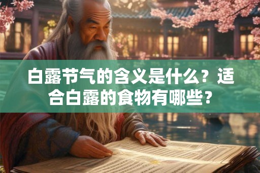 白露节气的含义是什么?适合白露的食物有哪些? 白露节气的含义是什么?适合白露的食物有哪些?