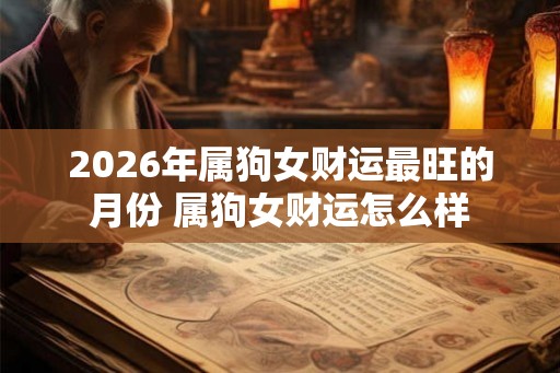 2026年属狗女财运最旺的月份 属狗女财运怎么样