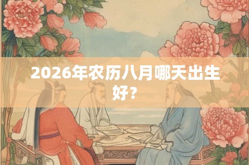 2026年农历八月哪天出生好？