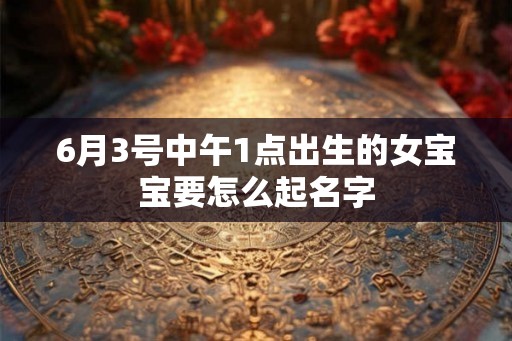 6月3号中午1点出生的女宝宝要怎么起名字