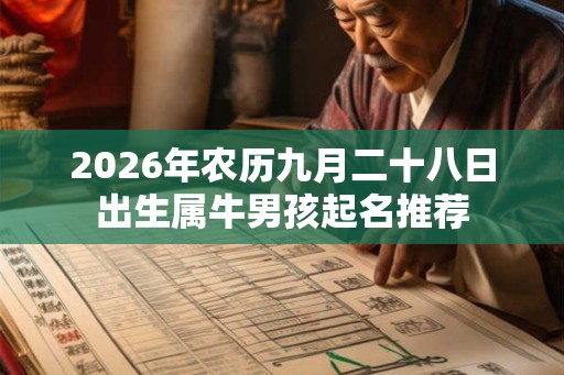 2026年农历九月二十八日出生属牛男孩起名推荐
