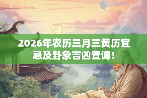 2026年农历三月三黄历宜忌及卦象吉凶查询！