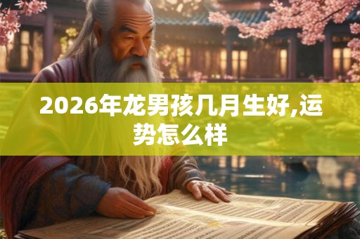 2026年龙男孩几月生好,运势怎么样