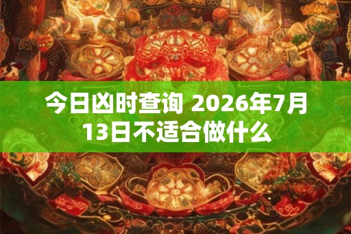今日凶时查询 2026年7月13日不适合做什么