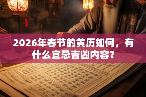 2026年春节的黄历如何,有什么宜忌吉凶内容? 2026年春节的黄历如何,有什么宜忌吉凶内容?