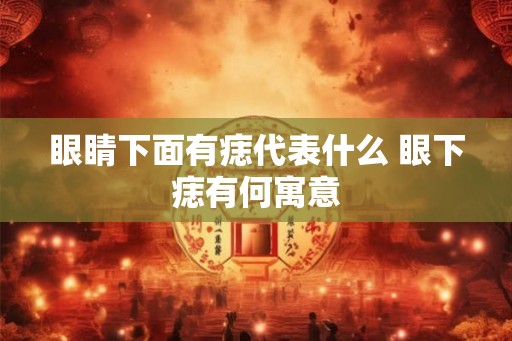 眼睛下面有痣代表什么 眼下痣有何寓意 眼睛下面有痣代表什么 眼下痣有何寓意