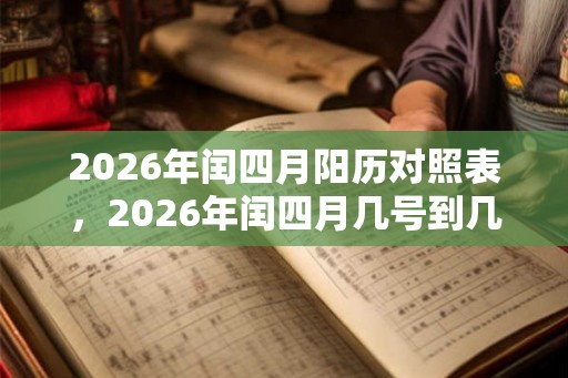 2026年闰四月阳历对照表,2026年闰四月几号到几号? 2026年闰四月阳历对照表,2026年闰四月几号到几号?